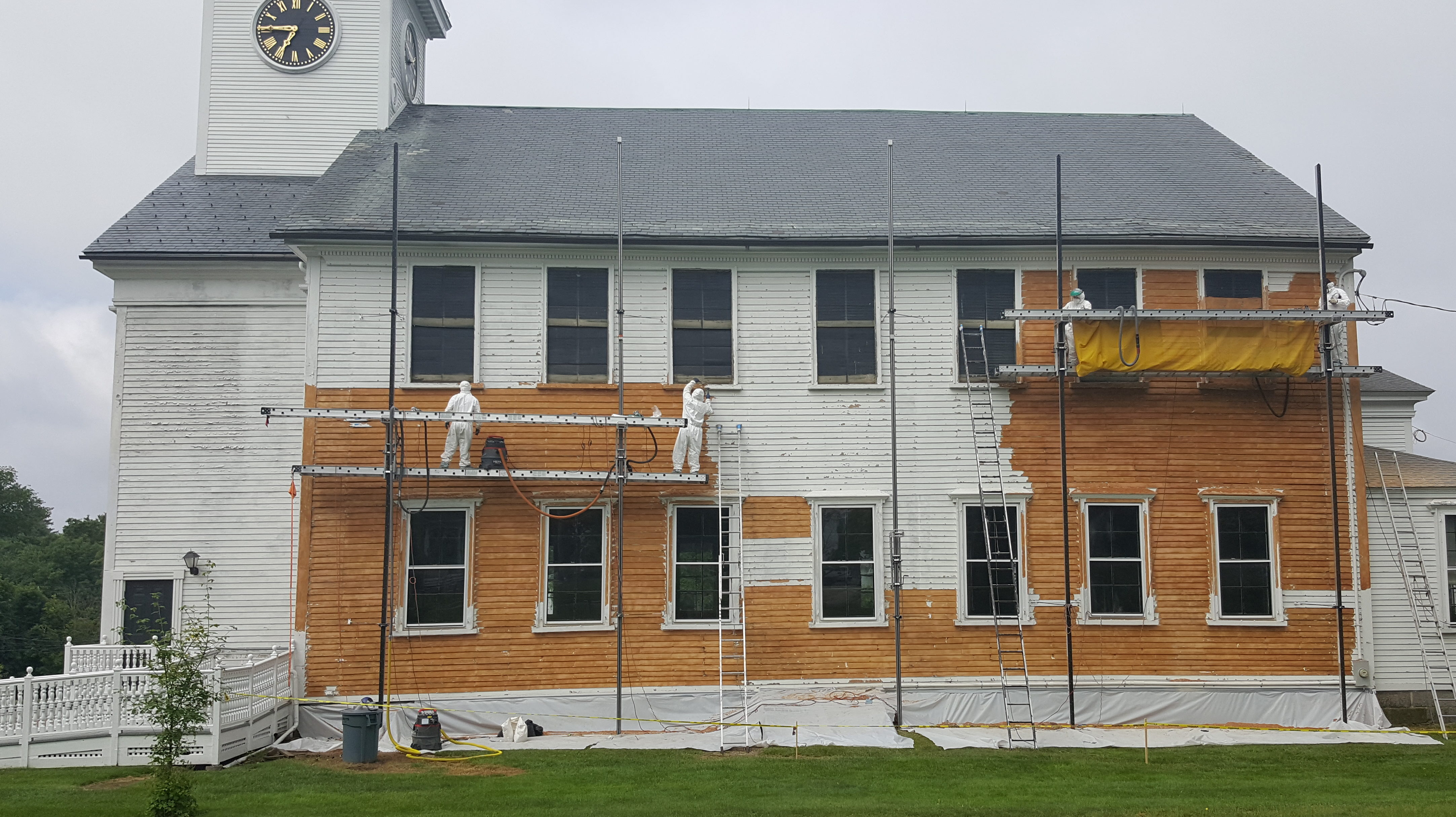 First Parish Milton Church Siding Removal